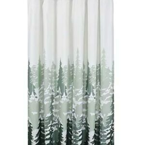 St. Nicholas Square Evergreen Forest Shower Curtain - Green and White